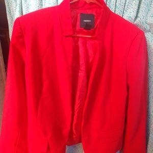 Red open front forever 21 blazer